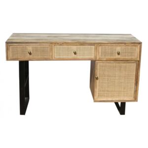 Íróasztal mango rattan 130x50x76 természetes