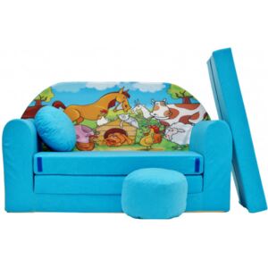 Aga gyerek kanapé MAXX 187 - Farm/kék