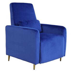 Állítható relaxációs fotel, kék Velvet szövet, NAURO