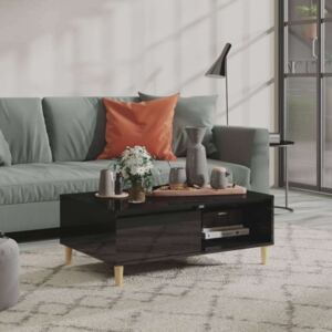 VidaXL magasfényű fekete forgácslap dohányzóasztal 90 x 60 x 35 cm