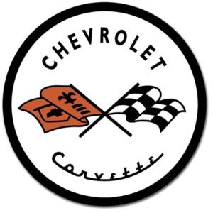 Fém tábla CORVETTE 1953 CHEVY - Chevrolet logo, (30 x 30 cm)