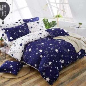 Kék fehér színben csillagok pamut ágynemű - 7 részes ágyneműhuzat