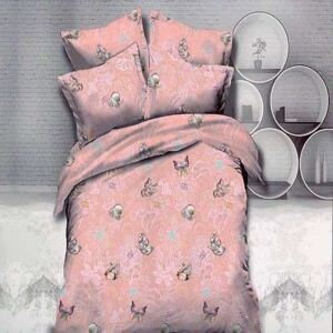 Rózsaszín virág és pillangó mintás ágynemű 3 részes