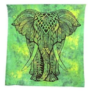 Elefánt mintás Falidísz Indiából 4 színben - Zöld