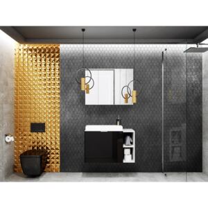 Fürdőszoba garnitúra UC9, Szín: Fehér + fényes fekete