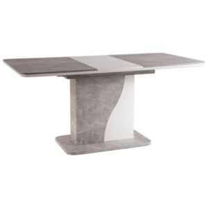 SYRIUS bővíthető étkezőasztal beton fehér 120-160cm