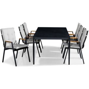 Asztal és szék garnitúra VG4373 Fekete + fehér