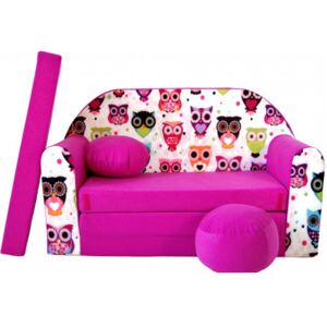 Aga gyerek kanapé MAXX 552 - Baglyos/rózsaszín