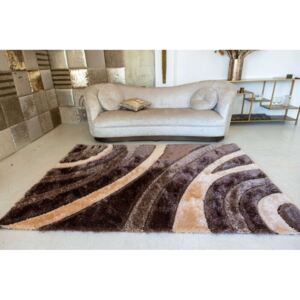 Monaco Mila 3D Shaggy szőnyeg (brown-beige) 200x290cm Barna-Bézs