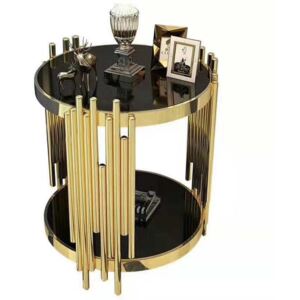 Maja lerakóasztal - arany , fekete üveg