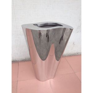 Liliom rozsdamentes acél váza - ezüst 70 cm