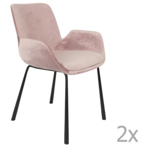 Brit rózsaszín szék kartámasszal, 2 darab - Zuiver