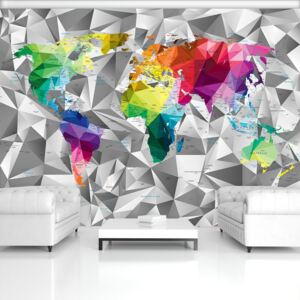 Fotótapéta - A világ színes térképe (254x184 cm)