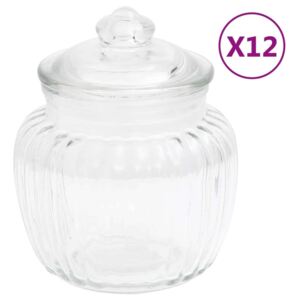 VidaXL 12 db üveg tárolóedény 500 ml
