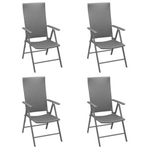 VidaXL 4 db fekete polyrattan kerti szék