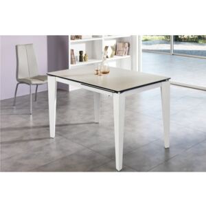 CERAMICA kerámia lapos bővíthető design étkezőasztal- fehér/szürke márvány/márvány /szürke