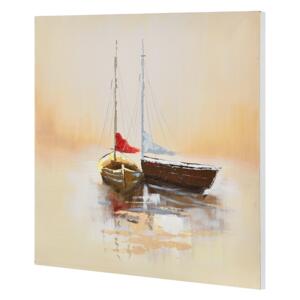 [art.work] Festmény - kézzel festett fali kép - 60x60cm - Vitorlás hajók