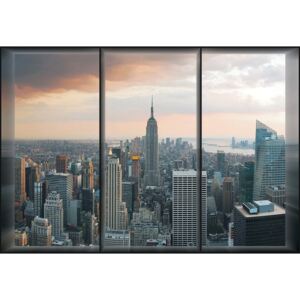 New York Skyline Window View Tapéta, Fotótapéta, (254 x 184 cm)