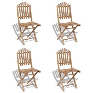 VidaXL 4 db összecsukható bambusz szék