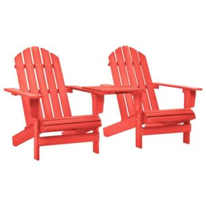 VidaXL piros tömör fenyőfa kerti Adirondack szék