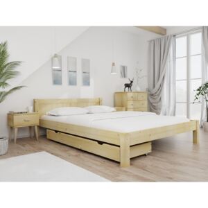 VIKTORIA ágy 140x200 cm, fenyőfa Matrac: matrac nélkül, Ágyrácsok: Ágyács nélkül