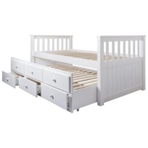 Egyszemélyes ágy 90 cm Austin (fehér) (ágyráccsal)