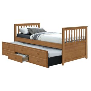 Egyszemélyes ágy 90 cm Austin (tölgy) (ágyráccsal)