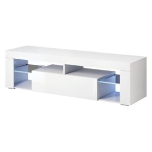 TV asztal/szekrény Everest (fényes fehér + matt fehér)