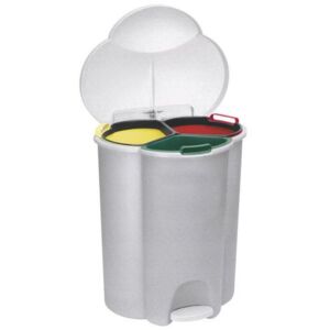 Rubbermaid Trio Pedal műanyag szemetes kosarak szelektív hulladékhoz, 2 x 17 l térfogat