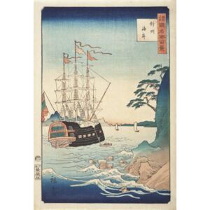 Seashore in Taishū from the Series One Hundred Views of Celebrated Places in Various Provinces, c.1850 Festmény reprodukció, Ando or Utagawa Hiroshige