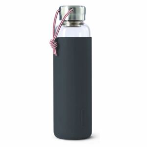 G-Bottle üveg vizespalack fekete szilikon tartóval, 600 ml - Black + Blum