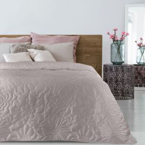 Enyhén rózsaszín ágytakaró virágnyomással Šírka: 220 cm | Dĺžka: 240 cm