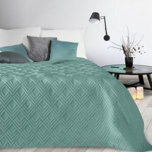 Modern, világos türkizkék ágytakaró mintával Szélesség: 200 cm | Hossz: 220 cm