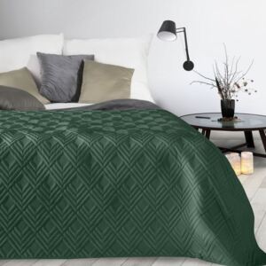 Modern, smaragd színű ágytakaró mintával Szélesség: 170 cm | Hossz: 210 cm