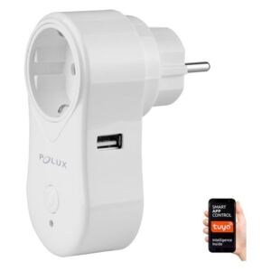 Polux Okos konnektor SMART 3400W/230V Wi-Fi Tuya + USB SA1580