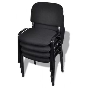 4 db fekete egymásba rakható irodai szövet szék