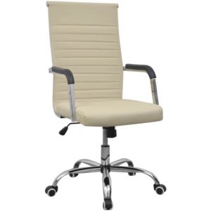 Műbőr irodai szék 55 x 63 cm krém szín