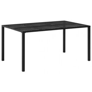 Fekete acél kerti asztal 150 x 90 x 72 cm
