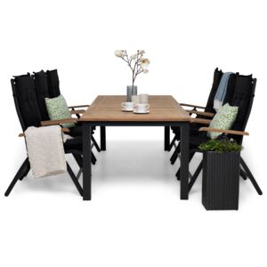 Asztal és szék garnitúra VG5157 Fekete + barna