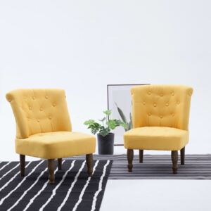 Sárga szövetkárpitozású francia szék