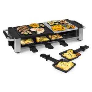 Klarstein Bistecca, raclette grill, 1200 W, fém / kő, 8 fő, LED jelzőfény
