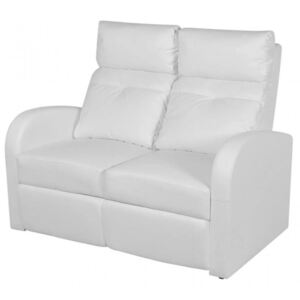 2 személyes fehér, dönthető támlájú, műbőr fotel