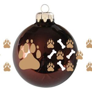 Kutya mancs sorminta fényes gesztenye 8cm - Karácsonyfadísz
