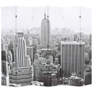 Fekete-fehér New York mintás paraván 228 x 170 cm