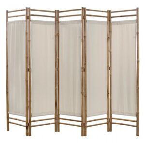 5 paneles bambusz|vászon paraván 200 cm
