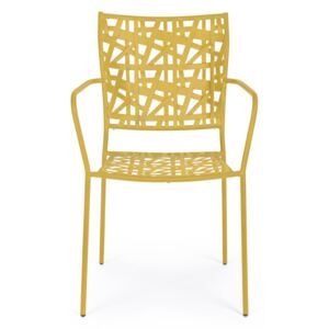KELSIE sárga acél kerti szék