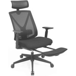 Ergonomikus irodai szék lábtartóval, maximális terhelés 150 kg, fekete