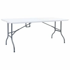 Fehér HDPE összecsukható kerti asztal 180 x 72 x 72 cm