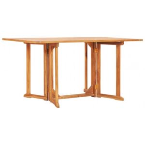 Tömör tíkfa lehajtható lapú kerti asztal 150 x 90 x 75 cm