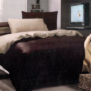 Pamut egyszínű ágynemű LUNA barna 140x200cm